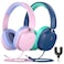 A+ Scholars A Scholars 2 Pack Kids Headphones with Sharing Splitter Stereo Sound OverEar Wired Headphones for Kids Comfortable Fit FoldableTangleFree 35mm Jack Heaphones for School TabletLaptopCompute
