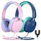 A+ Scholars A Scholars 2 Pack Kids Headphones with Sharing Splitter Stereo Sound OverEar Wired Headphones for Kids Comfortable Fit FoldableTangleFree 35mm Jack Heaphones for School TabletLaptopCompute