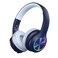 Candy Bila Kids Bluetooth 60 Headphones with LED Light 85Hours Playtimes TypeC Fast Charging 8594dB Volume Limited Comfort Wireless Headphones with Builtin Mic Wired TF Card Mode Navy Blue