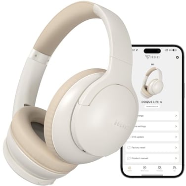 DOQAUS Bluetooth Headphones Over Ear Wireless 90H Playtime BT 54 9 EQ Modes via App Movie Sleep Mode HiFi Deep Bass Memory Foam for Travel Gym Phone PC Stocking Stuffers