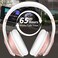 Glynzak Wireless Bluetooth Headphones Over Ear 65H Playtime HiFi Stereo Headset with Microphone and 6EQ Modes Foldable Bluetooth V60 Headphones for Travel Smartphone Computer Laptop Rose Gold