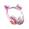 Hello Kitty Wireless Bluetooth LightUp Headphones with Builtin Microphone Foldable Design Adjustable Headband 8 Hours Playtime LED Kitty Earcups for Kids Adults Pink