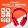HyperGear OverEar Headphones Wireless Bluetooth Headphones with Noise Isolation Builtin Mic Soft Memory Foam Cups for AllDay Comfort Red