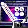 IXTECH RGB Mic Boom Arm High Profile Overhead Boom Arm Microphone Stand Desk Mount Adjustable Microphone Stand with Desk Mount Mic Arm for Live Streaming Gaming Podcasting Recording