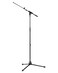 K&M KM Konig Meyer 2108050055 Tripod Microphone Stand wTelescoping Boom Clutch Height Adjustment SoftTouch Lock Folding Leg Design Zinc DieCast Base German Made Black