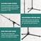K&M KM Konig Meyer 2108050055 Tripod Microphone Stand wTelescoping Boom Clutch Height Adjustment SoftTouch Lock Folding Leg Design Zinc DieCast Base German Made Black