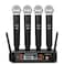 Depusheng DX4 Wireless Microphone Professional 4 Channels Karaoke Handheld System for Home Karaoke Meeting Party Church DJ Wedding Home KTV Set