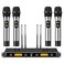 TONOR Wireless Microphones System 4x5 Channel UHF Wireless Mic 4 Handheld Adjustable Frequency Metal Cordless Dynamic Mic Multiset Operation 90 m Ideal for Karaoke Singing Wedding Church Silver
