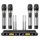 TONOR Wireless Microphones System 4x5 Channel UHF Wireless Mic 4 Handheld Adjustable Frequency Metal Cordless Dynamic Mic Multiset Operation 90 m Ideal for Karaoke Singing Wedding Church Silver