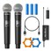 NEW BAXS Wireless Microphone Rechargeable Dual Cordless Handheld Dynamic Wireless MicsNEWBAXS Karaoke Microphones with 14 Output for Karaoke Meeting Singing Church Wedding