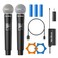 NEW BAXS Wireless Microphone Rechargeable Dual Cordless Handheld Dynamic Wireless MicsNEWBAXS Karaoke Microphones with 14 Output for Karaoke Meeting Singing Church Wedding