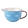 Gaolinci Blue Fish Pattern Kitchen Ceramic Mixing Bowl 1 Quart Large Bowl with Pouring Spout and Handle