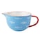 Gaolinci Blue Fish Pattern Kitchen Ceramic Mixing Bowl 1 Quart Large Bowl with Pouring Spout and Handle