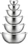 FineDine Stainless Steel Mixing Bowls Set Dishwasher Safe 6 Piece Metal Mixing Bowls For Kitchen Nesting Large Small Big Food Prep Cooking Baking