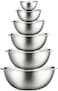FineDine Stainless Steel Mixing Bowls Set Dishwasher Safe 6 Piece Metal Mixing Bowls For Kitchen Nesting Large Small Big Food Prep Cooking Baking