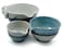 Modern Artisans American Made Stoneware Pottery Batter Bowls 3Piece Nesting Set French Blue Glaze