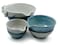 Modern Artisans American Made Stoneware Pottery Batter Bowls 3Piece Nesting Set French Blue Glaze