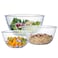 Homwin Glass Mixing Bowl Set for Baking 3Piece Salad Bowl Set 1qt 25qt 42qt High Brosilicate Large Bowls for Kitchen Prepping Serving and Storage Microwave Dishwasher Oven Safe