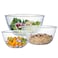 Homwin Glass Mixing Bowl Set for Baking 3Piece Salad Bowl Set 1qt 25qt 42qt High Brosilicate Large Bowls for Kitchen Prepping Serving and Storage Microwave Dishwasher Oven Safe