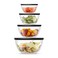 JoyJolt Kitchen Mixing Bowls 8pc Glass with Lids Set Neat Nesting Large Bowl Batter Cooking Storage and Big Salad BPAFree Black