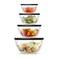 JoyJolt Kitchen Mixing Bowls 8pc Glass with Lids Set Neat Nesting Large Bowl Batter Cooking Storage and Big Salad BPAFree Black