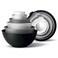 COOK WITH COLOR Mixing Bowls with TPR Lids 12 Piece Plastic Nesting Set includes 6 Prep and Lids Microwave Safe Bowl Black Ombre