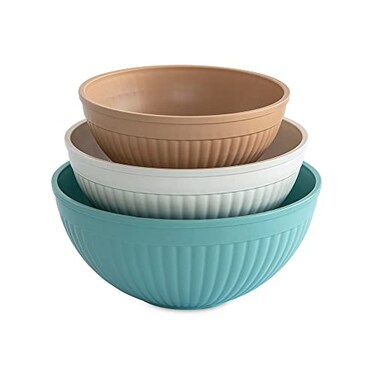 Nordic Ware Prep and Serve Mixing Bowls Set 3Piece EarthTones