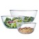 Homwin Glass Mixing Bowl Set of 3 for Kitchen Baking Prepping Serving Cooking 11QT 25QT 42QT Large Salad Bowl Set High Brosilicate Bowl Set Stackable Nontoxic Microwavable Great Gift