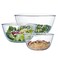Homwin Glass Mixing Bowl Set of 3 for Kitchen Baking Prepping Serving Cooking 11QT 25QT 42QT Large Salad Bowl Set High Brosilicate Bowl Set Stackable Nontoxic Microwavable Great Gift