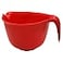Glad Mixing Bowl with Handle 3 Quart Heavy Duty Plastic with Pour Spout and NonSlip Base Dishwasher Safe Kitchen Supplies for Cooking and Baking Red
