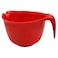 Glad Mixing Bowl with Handle 3 Quart Heavy Duty Plastic with Pour Spout and NonSlip Base Dishwasher Safe Kitchen Supplies for Cooking and Baking Red