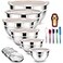 Rottay Mixing Bowls Set with Airtight Lids 20PCS Stainless Steel Nesting Bowls Size 7 4 3 2 15 1QT Bowls with 3 Grater Attachments NonSlip Bottoms for Baking Prepping
