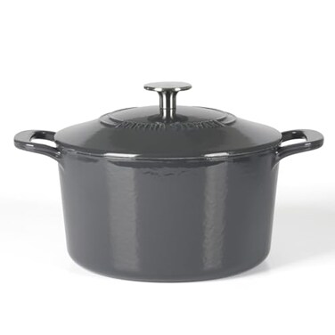 Martha Stewart Gatwick 4 Quart Enamel Cast Iron Dutch Oven Grey