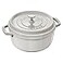 STAUB Staub Cast Iron 7qt Round Cocotte White Truffle