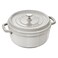 STAUB Staub Cast Iron 7qt Round Cocotte White Truffle