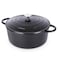 nuovva Cast Iron Dutch Oven with LidNonStick Ovenproof Enamelled Casserole Pot Sturdy Dutch Oven Cookware Black 73 Quart 30cm by Nuovva