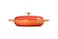 Le Creuset Enameled Cast Iron Signature Braiser 35 qt Flamme Doree with Crucible Knob