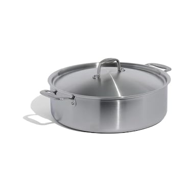 Made In Cookware 6 Quart Stainless Steel Rondeau Pot wLid 5 Ply Stainless Clad Professional Cookware Crafted in Italy Induction Compatible