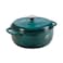 Lodge Essential Enamel Cast Iron Dutch Oven 6 Quarts Perfect for Bread Baking Braising Marinating Slow Cooking Features MoistureSealing Lid Dual Handles Kitchen Essentials Lagoon