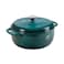 Lodge Essential Enamel Cast Iron Dutch Oven 6 Quarts Perfect for Bread Baking Braising Marinating Slow Cooking Features MoistureSealing Lid Dual Handles Kitchen Essentials Lagoon