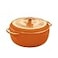 Lodge Essential Enamel Cast Iron Dutch Oven 6 Quarts Perfect for Bread Baking Braising Marinating Slow Cooking Features MoistureSealing Lid Dual Handles Kitchen Essentials Apricot