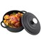 Alathote 6 Quart Dutch Oven Enameled Cast Iron with Lid Big Dual Handles Oven Safe up to 500F Classic Round Pot for Versatile Cooking Matte BlackNo Enameled 6 QT