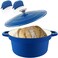 CUKOR 7QT Dutch Oven Pot With Lid Enameled Cast Iron Dutch Ovens for Sourdough Bread Baking NonStick Ceramic Dutch Oven Cooking Pot Oven Safe Blue 10 Pcs Bread Paper Liners