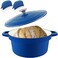 CUKOR 7QT Dutch Oven Pot With Lid Enameled Cast Iron Dutch Ovens for Sourdough Bread Baking NonStick Ceramic Dutch Oven Cooking Pot Oven Safe Blue 10 Pcs Bread Paper Liners