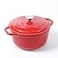 HAWOK 5 qt Enameled Cast Iron Dutch Oven Dia 996 inch with Lid Red