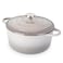 nuovva Cast Iron Pot with LidNonStick Ovenproof Enamelled Casserole Pot Oven Safe up to 500 FSturdy Dutch Oven Cookware Grey 5Quart 24cmby Nuovva