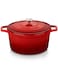 vancasso Enameled Cast Iron Dutch Oven 75 QT Dutch Oven Pot with Lid Round Enamel Dutch Oven for Bread Baking Non Stick Enamel Coating Pots Body Cast Iron Red