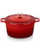 vancasso Enameled Cast Iron Dutch Oven 75 QT Dutch Oven Pot with Lid Round Enamel Dutch Oven for Bread Baking Non Stick Enamel Coating Pots Body Cast Iron Red