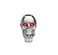 TESWNE Silver Chrome Skull Gear Shift Knob Manual Stick Shift Knobs LED Light Red Eyes