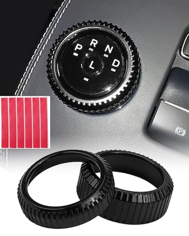 AUGREX Upgrade VolumeGear Shift Switch Control Knob Trim Metal Button Covers Fit for Mustang MachE 2021 2022 Zinc Alloy Black